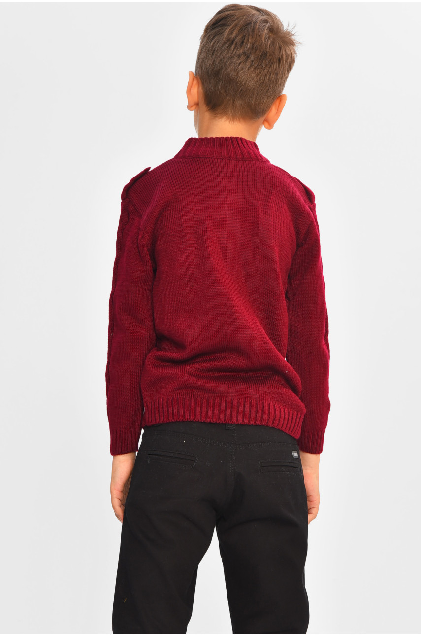 Кофта десткая для мальчика бордового цвета 201541