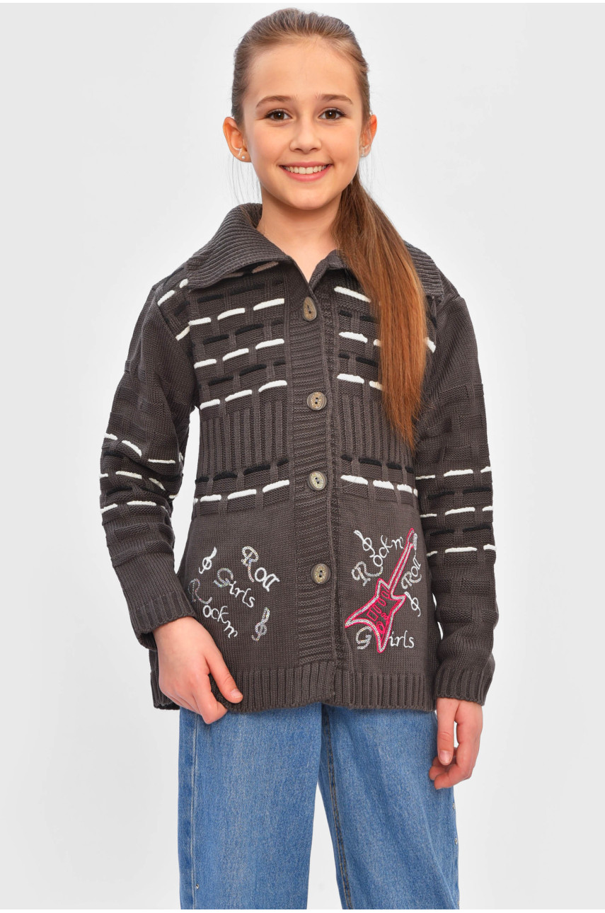 Кофта дитяча для дівчинки темно-сірого кольору 1005 201546
