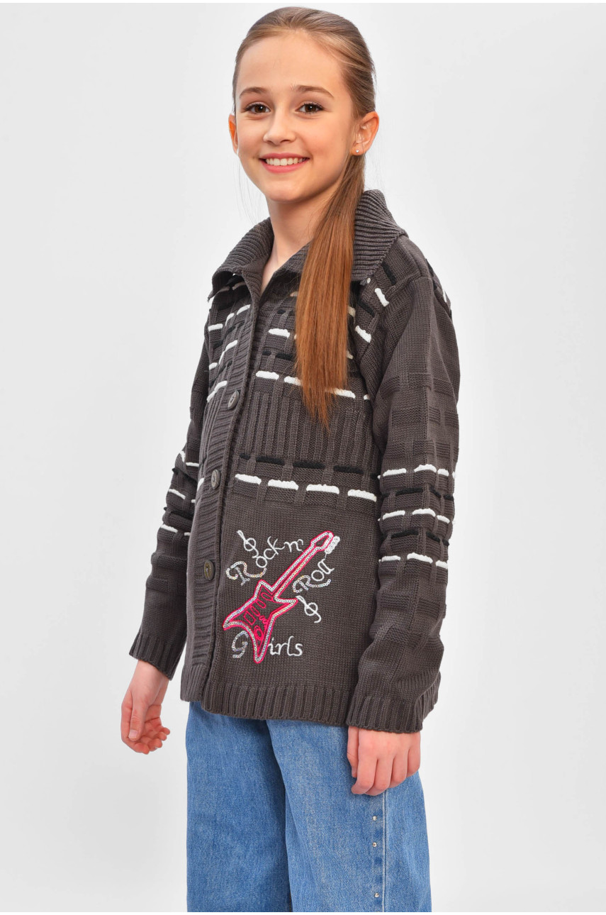 Кофта дитяча для дівчинки темно-сірого кольору 1005 201546
