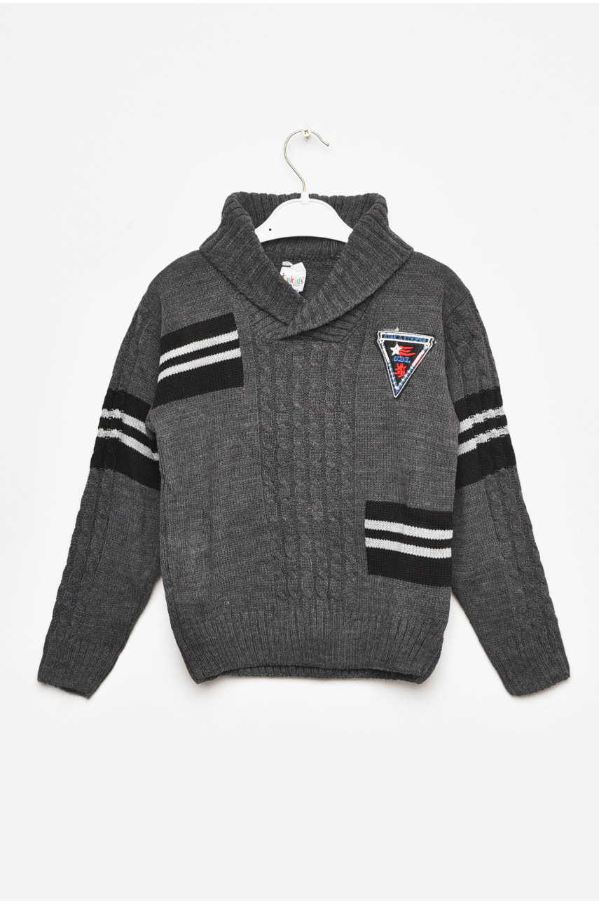 Светр дитячий для хлопчика темно-сірого кольору 602 201551