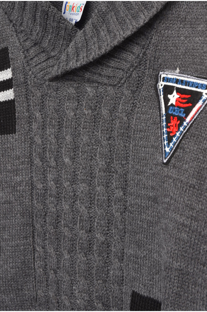 Светр дитячий для хлопчика темно-сірого кольору 602 201551