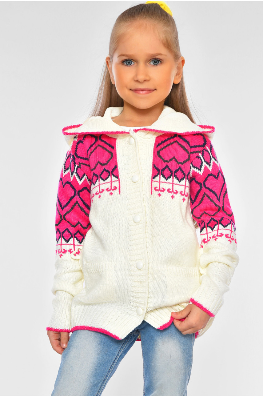 Кофта дитяча для дівчинки білого кольору белоснежка 201552 Кофта дитяча для дівчинки білого кольору белоснежка 201552