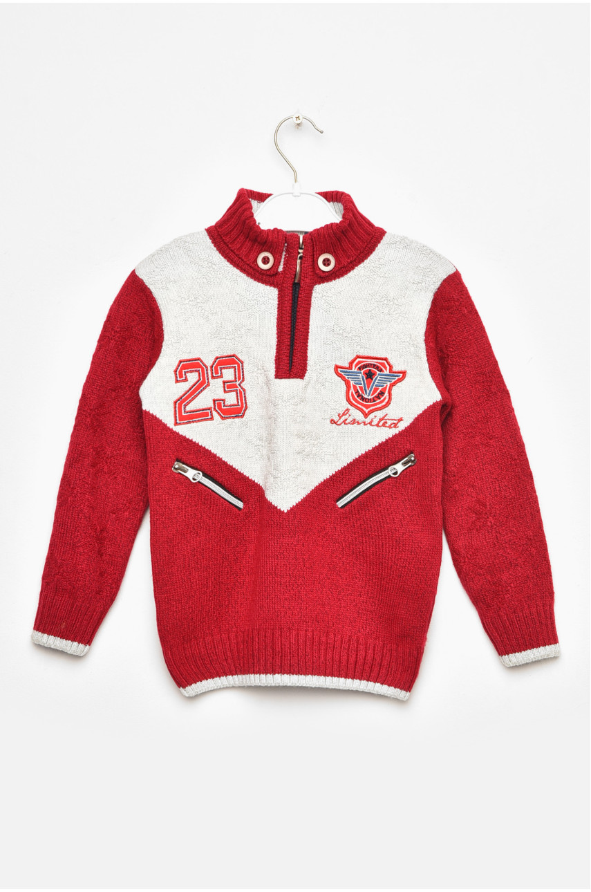 Светр дитячий для хлопчика бордового кольору 2260 201563