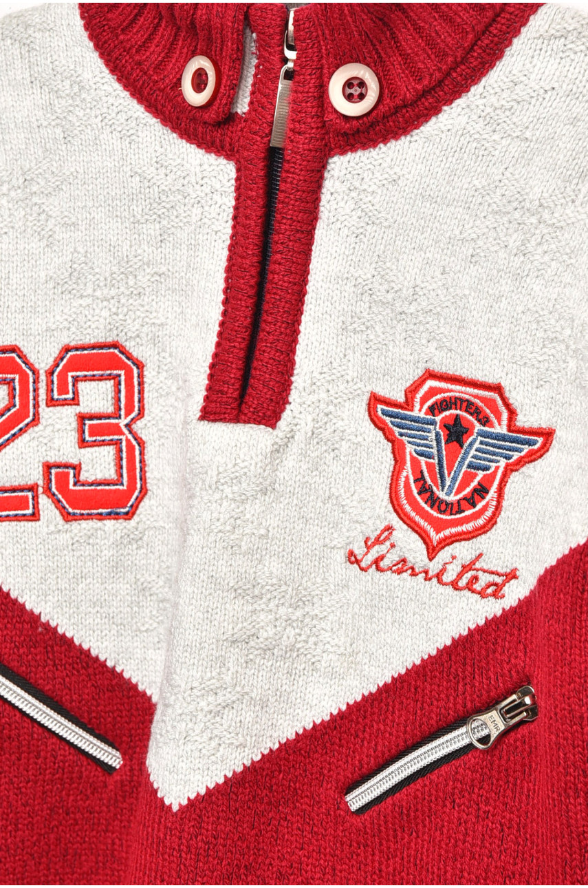 Светр дитячий для хлопчика бордового кольору 2260 201563