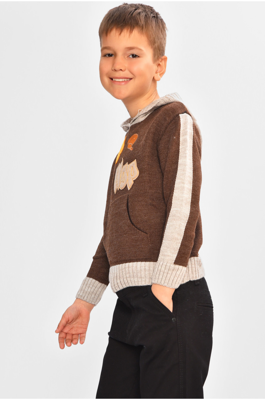 Светр дитячий для хлопчика коричневого кольору 111 201574