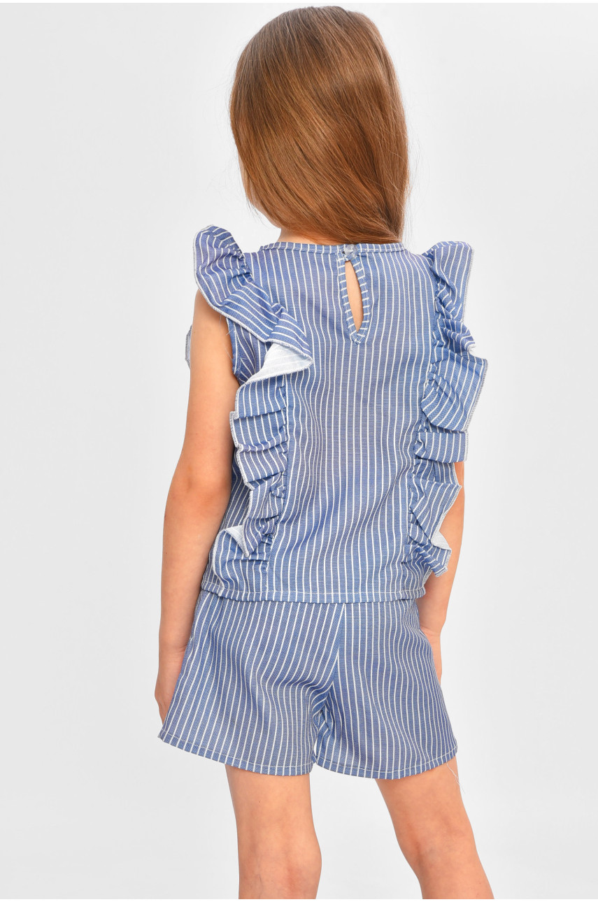 Костюм детский для девочки синего цвета в полоску асорті 201575