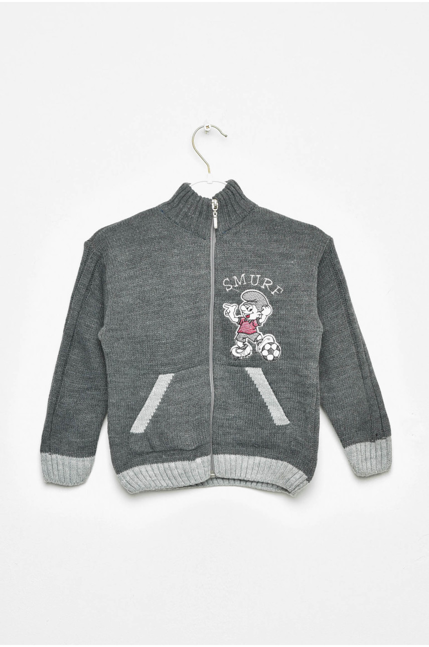 Кофта дитяча для хлопчика темно-сірого кольору 201581