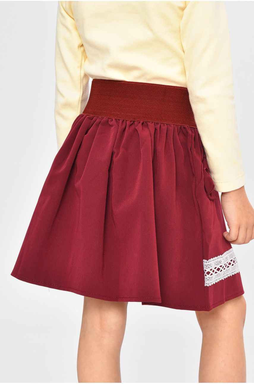 Юбка детская для девочки бордового цвета асорті 201588