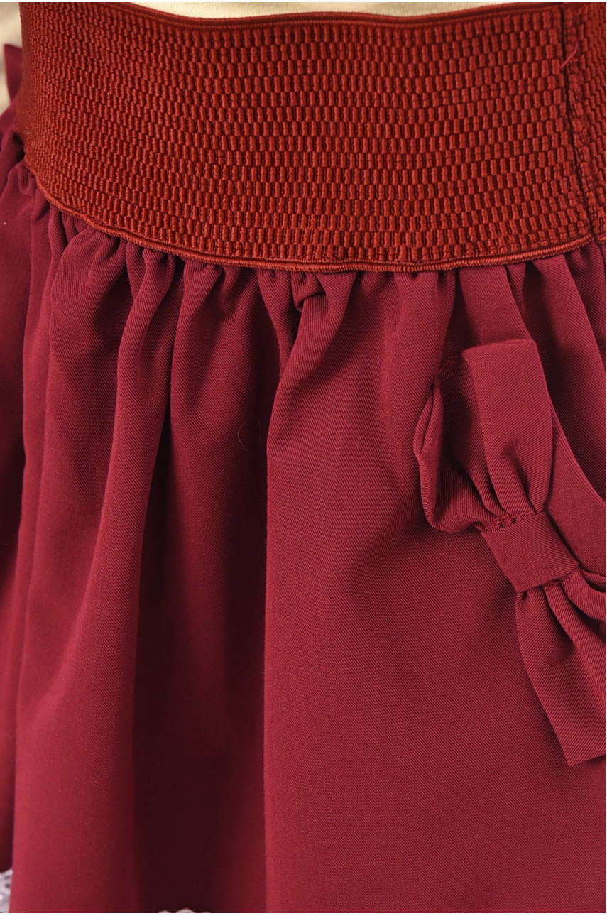 Юбка детская для девочки бордового цвета асорті 201588