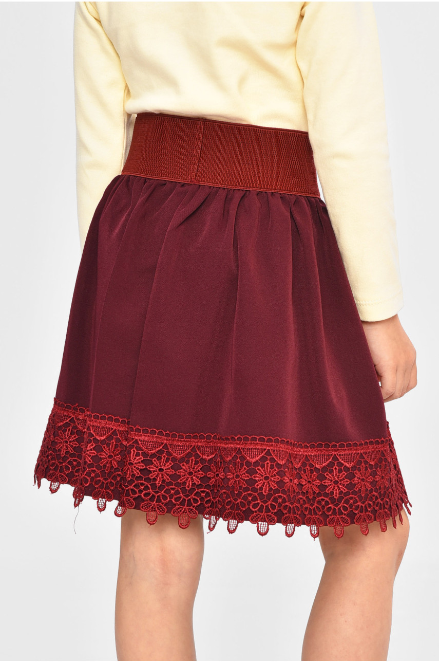 Юбка детская для девочки бордового цвета асорті 201589 Юбка детская для девочки бордового цвета асорті 201589