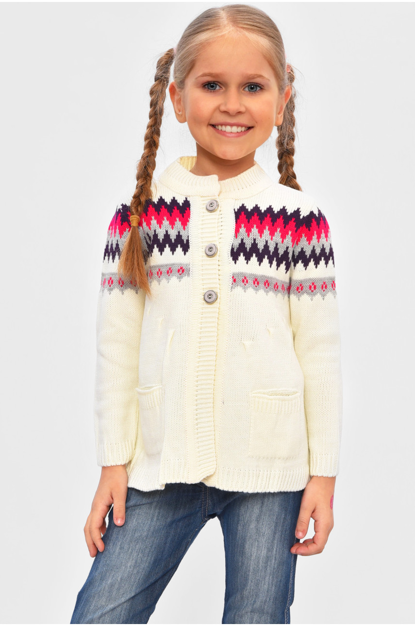 Кофта дитяча для дівчинки молочного кольору 440 201590