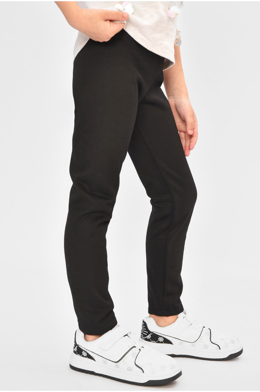 Лосины детские для девочки с начесом черного цвета асорті 201591