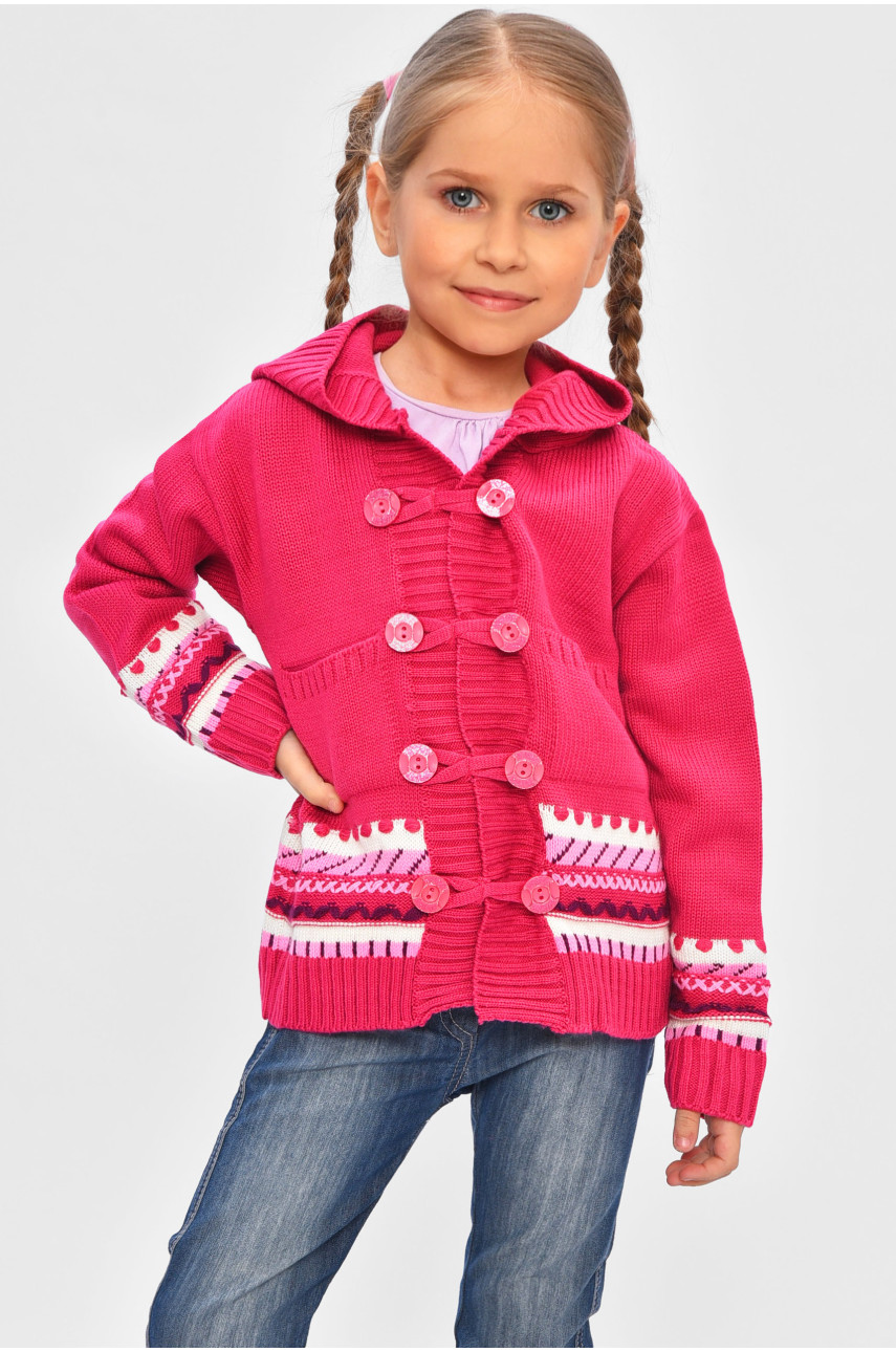 Кофта дитяча для дівчинки темно-рожевого кольору асорти 201595