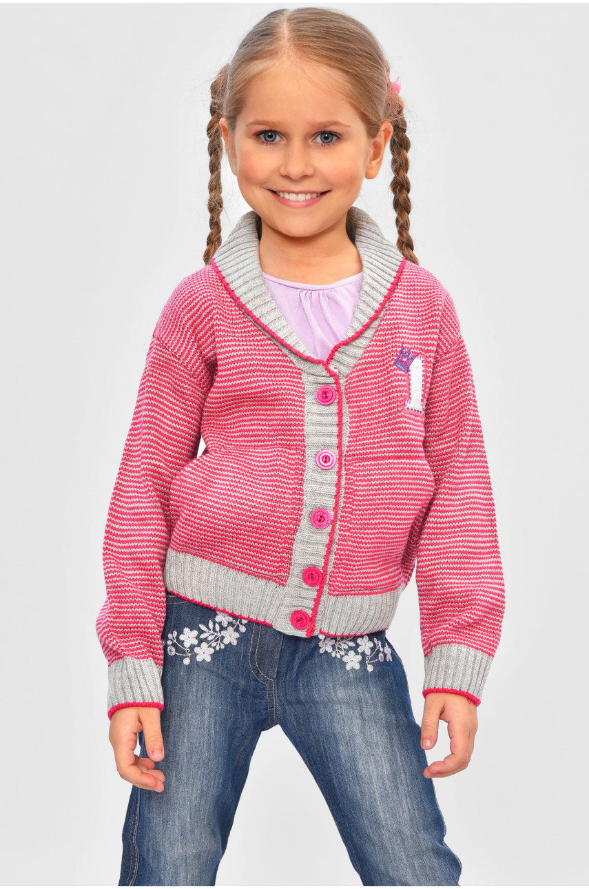 Кофта дитяча для дівчинки сіро-рожевого кольору 202 201598