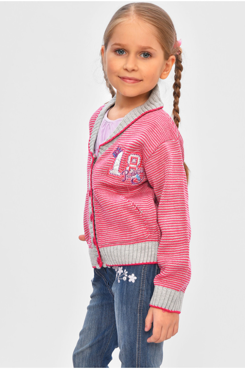 Кофта дитяча для дівчинки сіро-рожевого кольору 202 201598