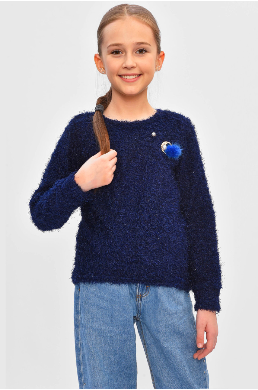 Кофта детская травка для девочки тёмно-синего цвета асорті 201600