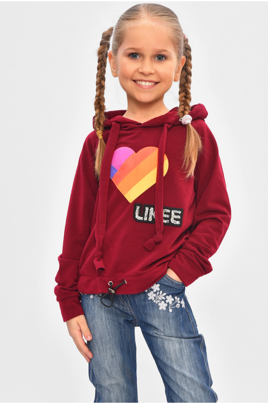 Кофта детская для девочки бордового цвета асорті 201607 Кофта детская для девочки бордового цвета асорті 201607
