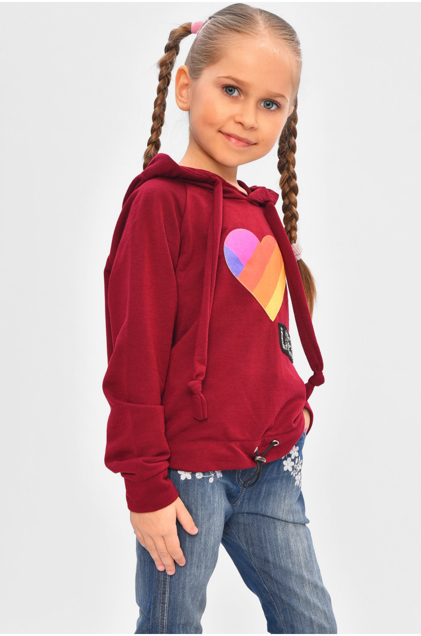 Кофта детская для девочки бордового цвета асорті 201607 Кофта детская для девочки бордового цвета асорті 201607