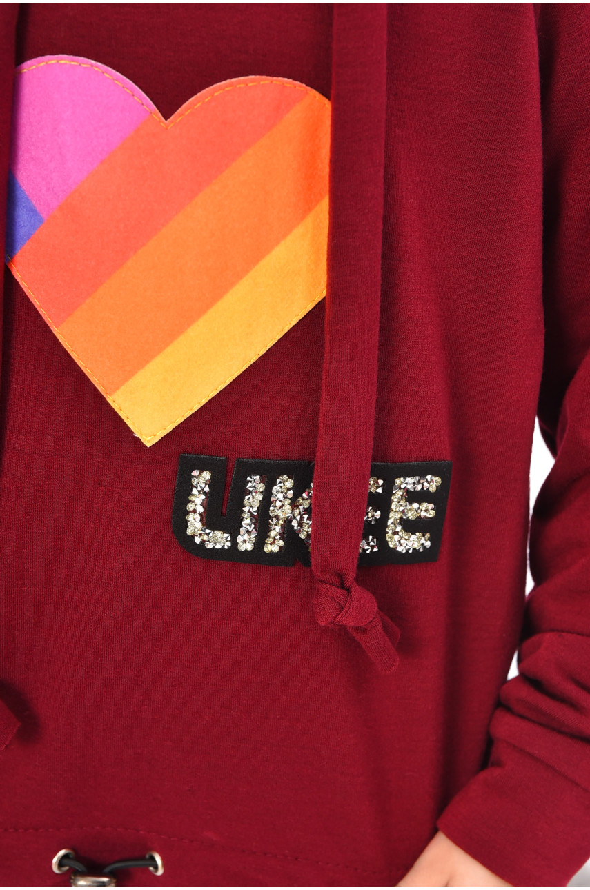 Кофта детская для девочки бордового цвета асорті 201607 Кофта детская для девочки бордового цвета асорті 201607