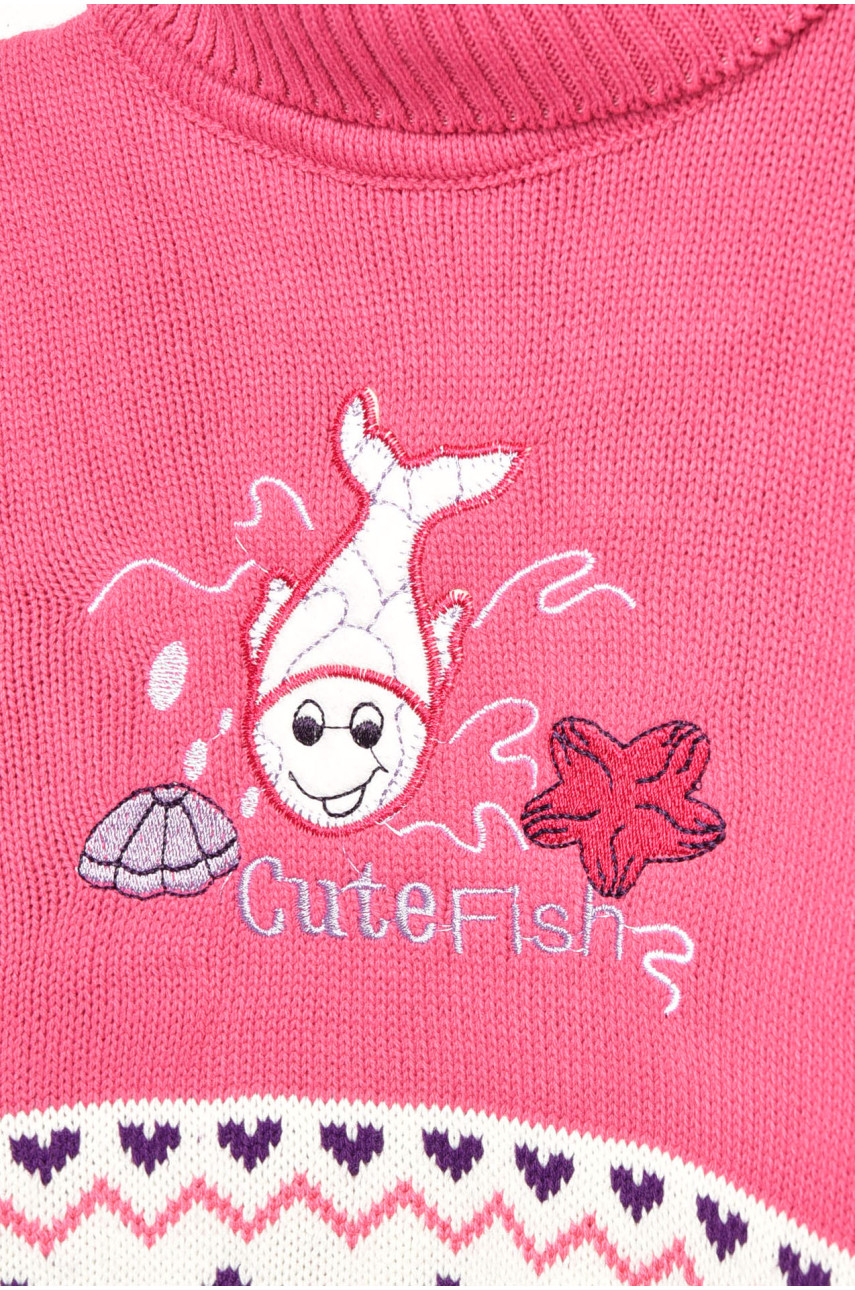Светр дитячий для дівчинки рожевого кольору 524 201610