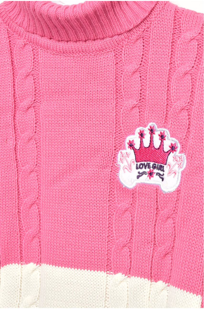 Светр дитячий для дівчинки рожевого кольору 005 201615