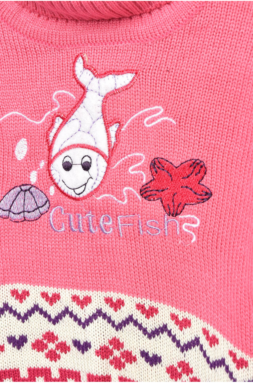 Светр дитячий для дівчинки рожевого кольору 524 201620