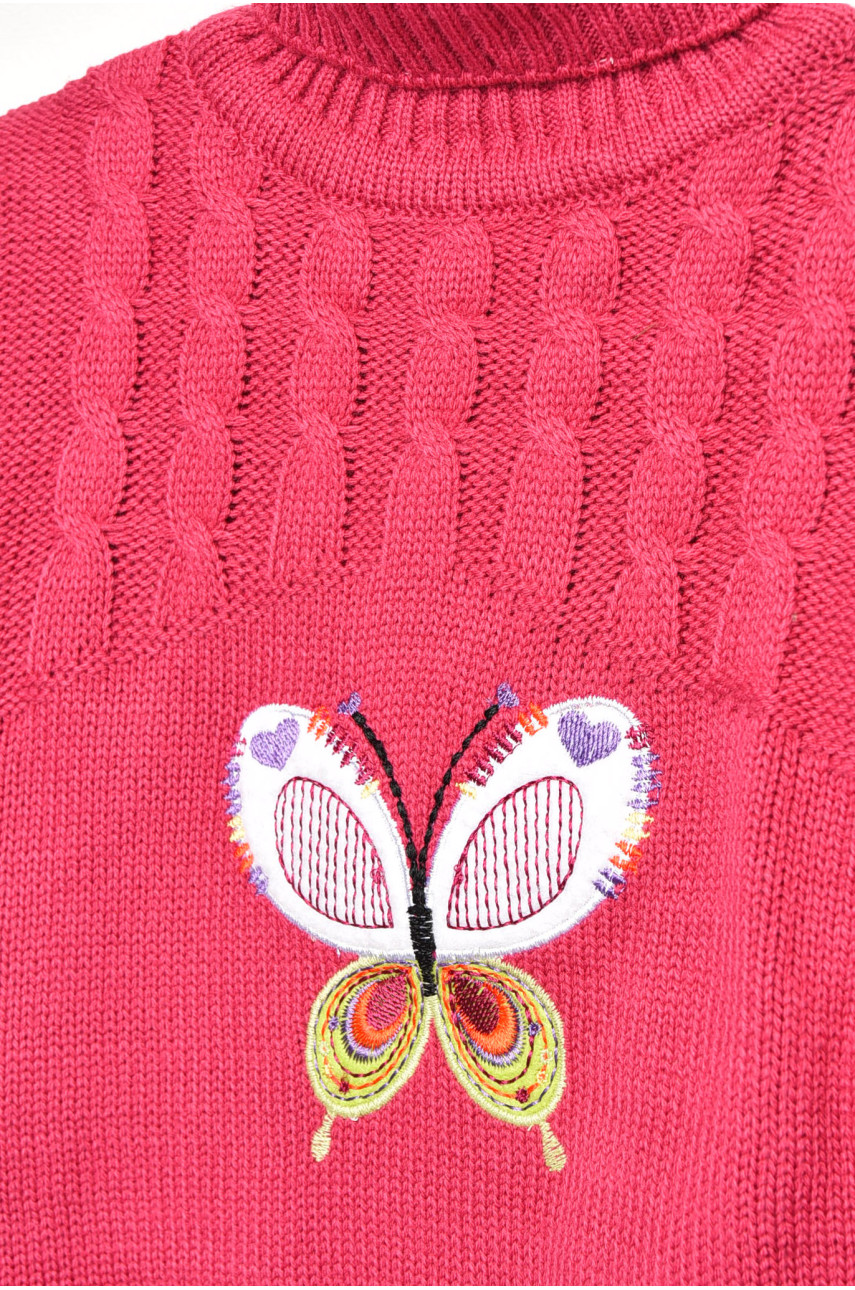 Светр дитячий для дівчинки малинового кольору асорти 201622