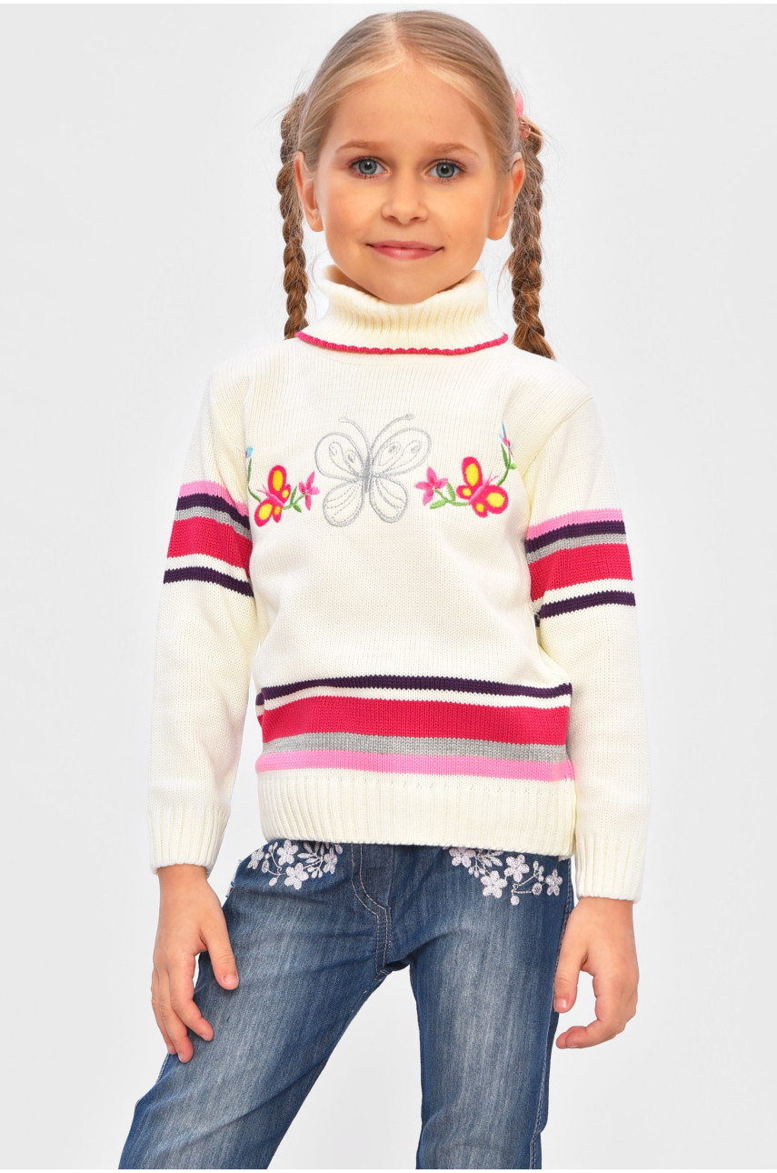 Светр дитячий для дівчинки молочного кольору 2090 201623