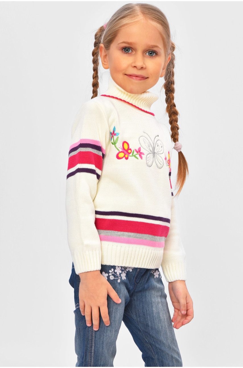 Светр дитячий для дівчинки молочного кольору 2090 201623