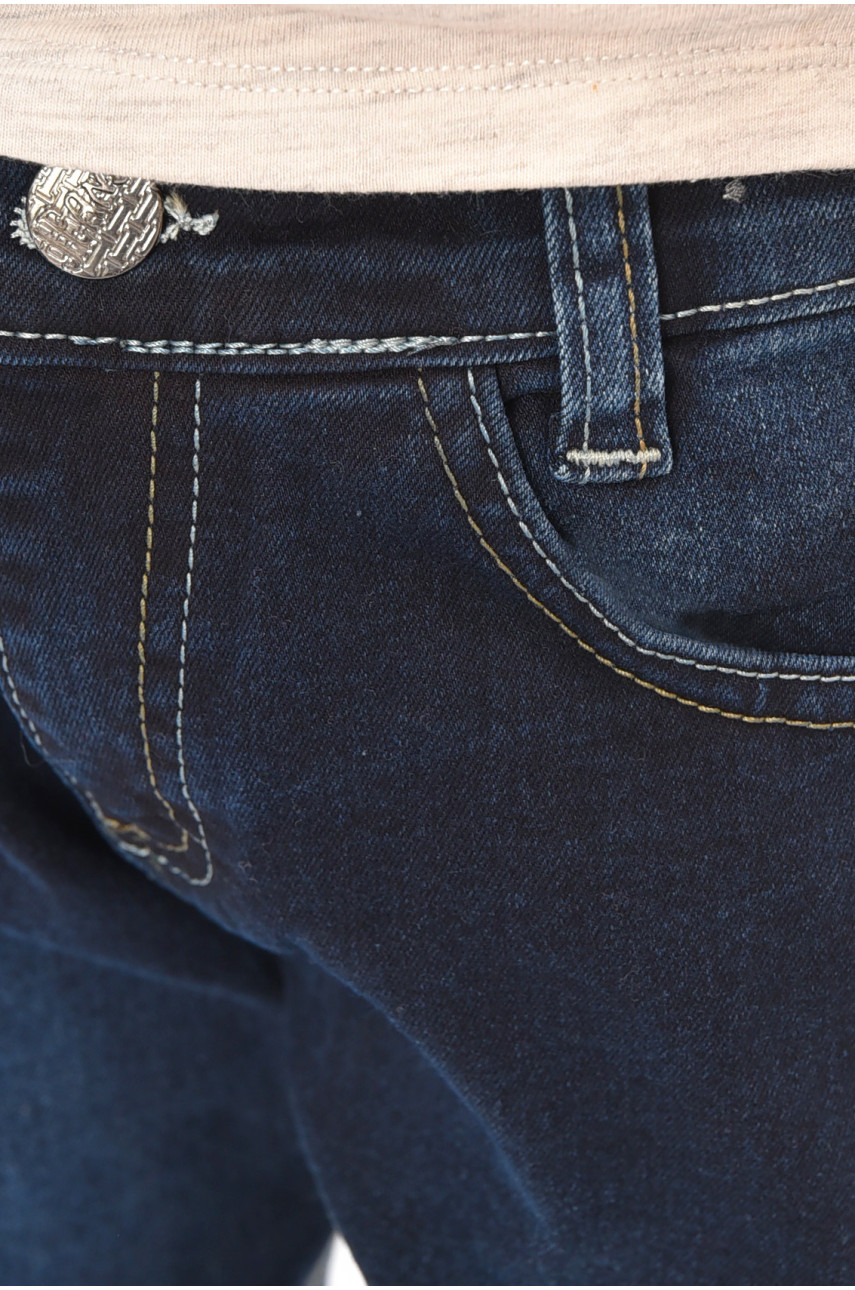 Джинсы детские для девочки тёмно-синего цвета асорті 201625