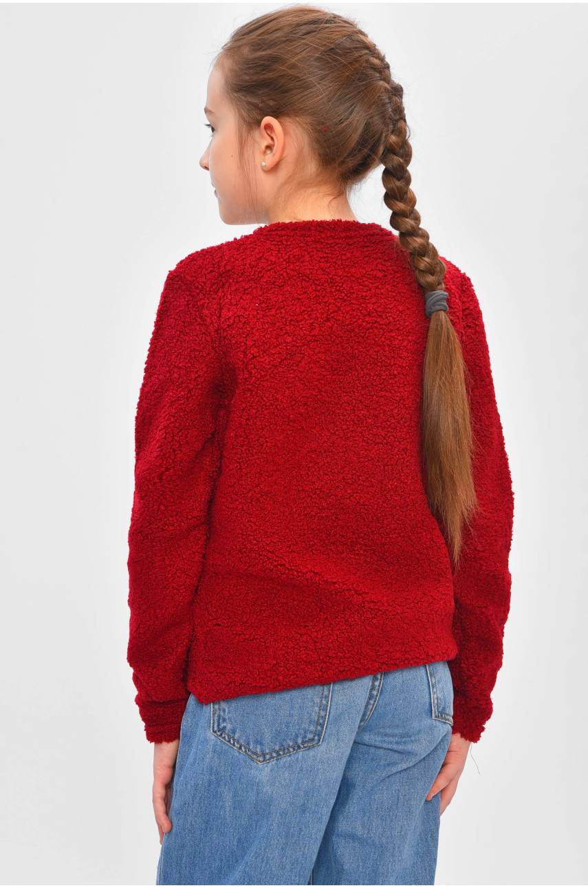 Кофта детская травка для девочки бордового цвета асорті 201639
