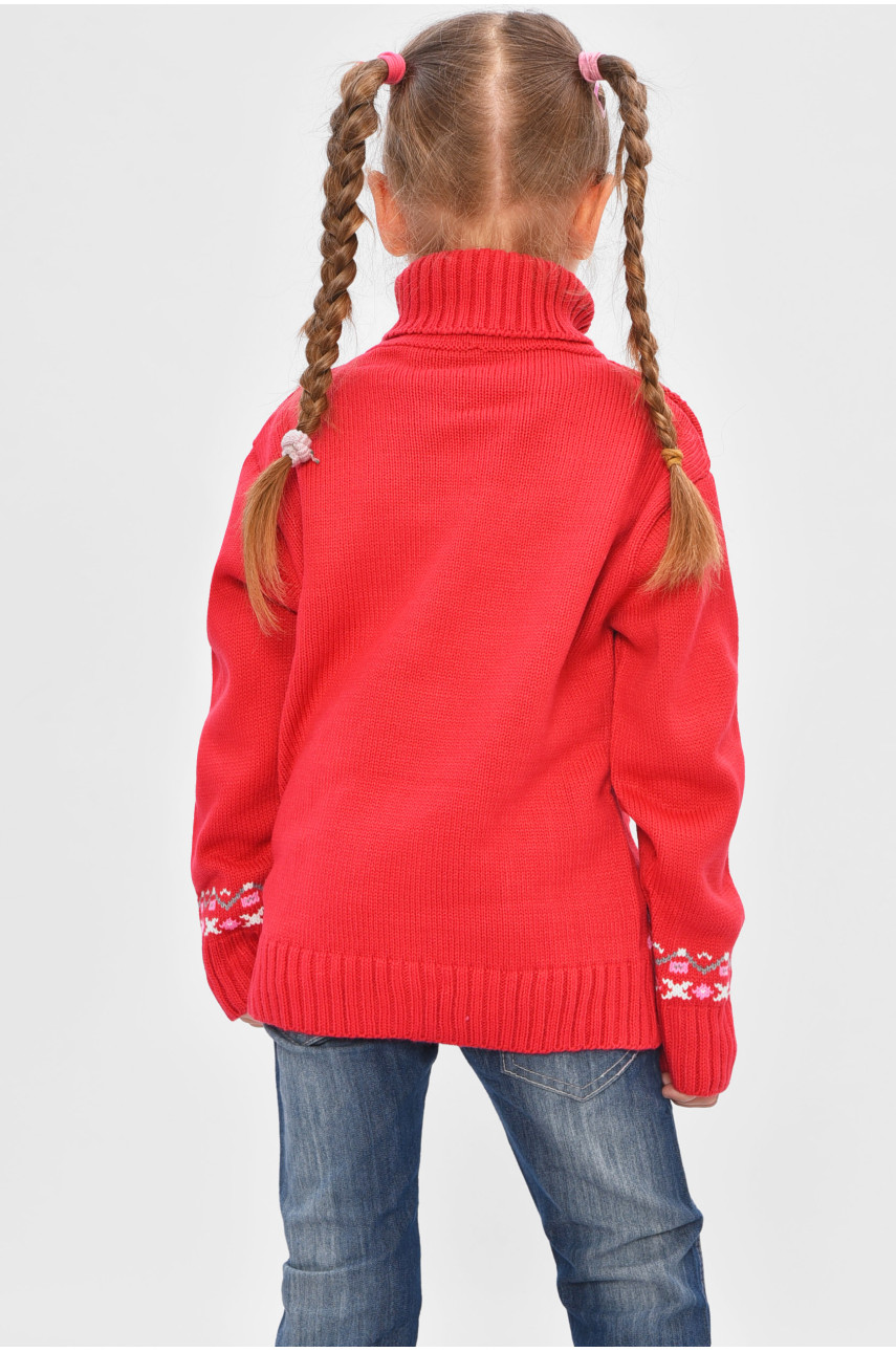 Светр дитячий для дівчинки червоного кольору 86 201645
