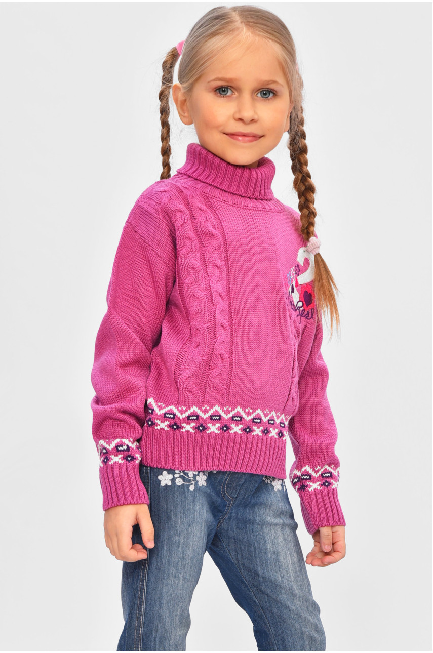Светр дитячий для дівчинки темно-бузкового кольору 4002 201646