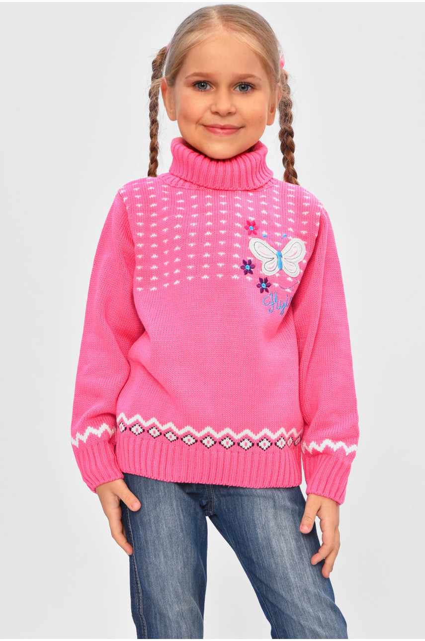 Светр дитячий для дівчинки рожевого кольору 4001 201647