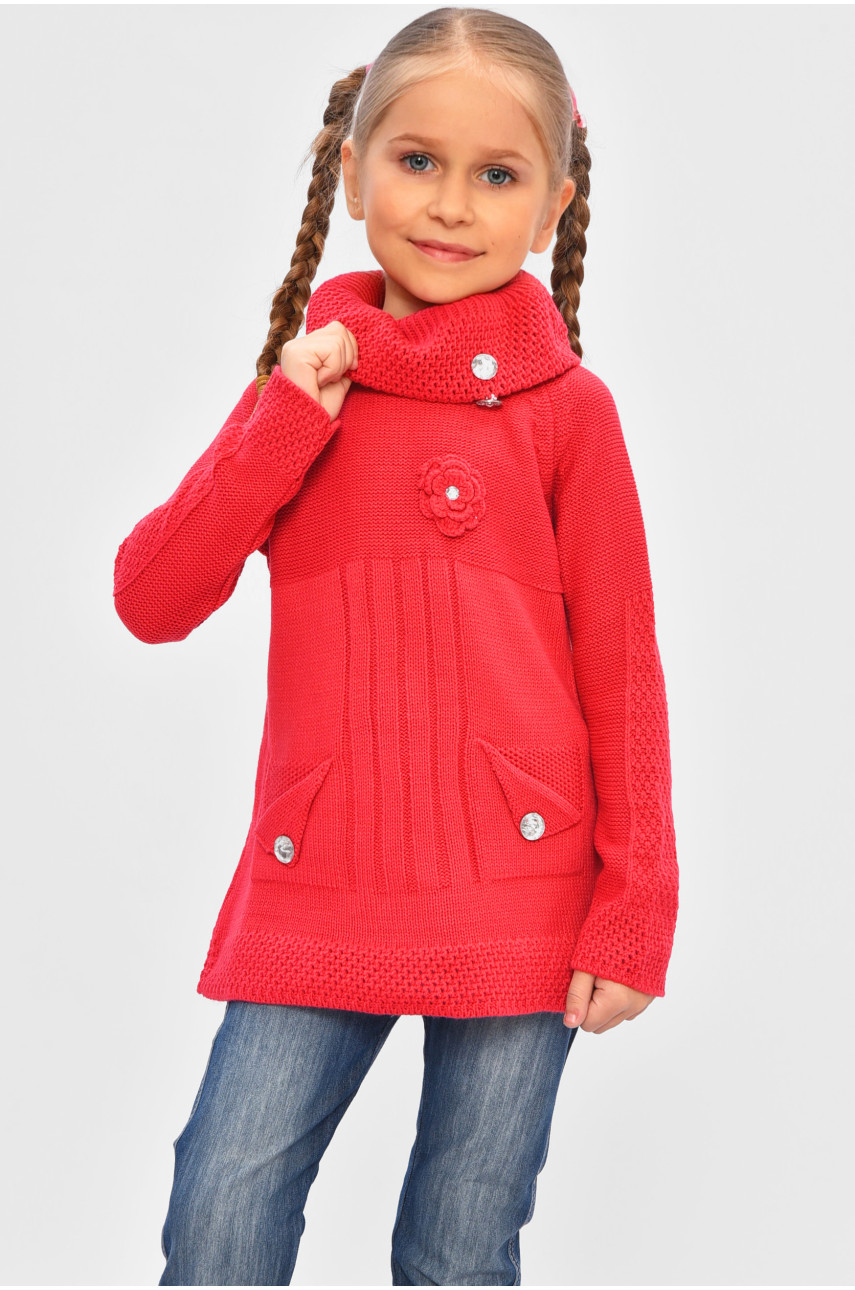 Светр дитячий для дівчинки рожевого кольору асорті 201656