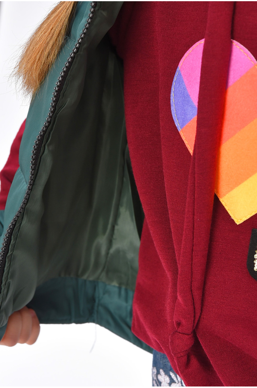 Жилетка детская для девочки демисезон зеленого цвета асорті 201660