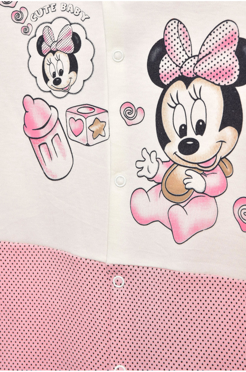 Человечек детский для девочки розового цвета с шапочкой миккиМаус 201663 Человечек детский для девочки розового цвета с шапочкой миккиМаус 201663