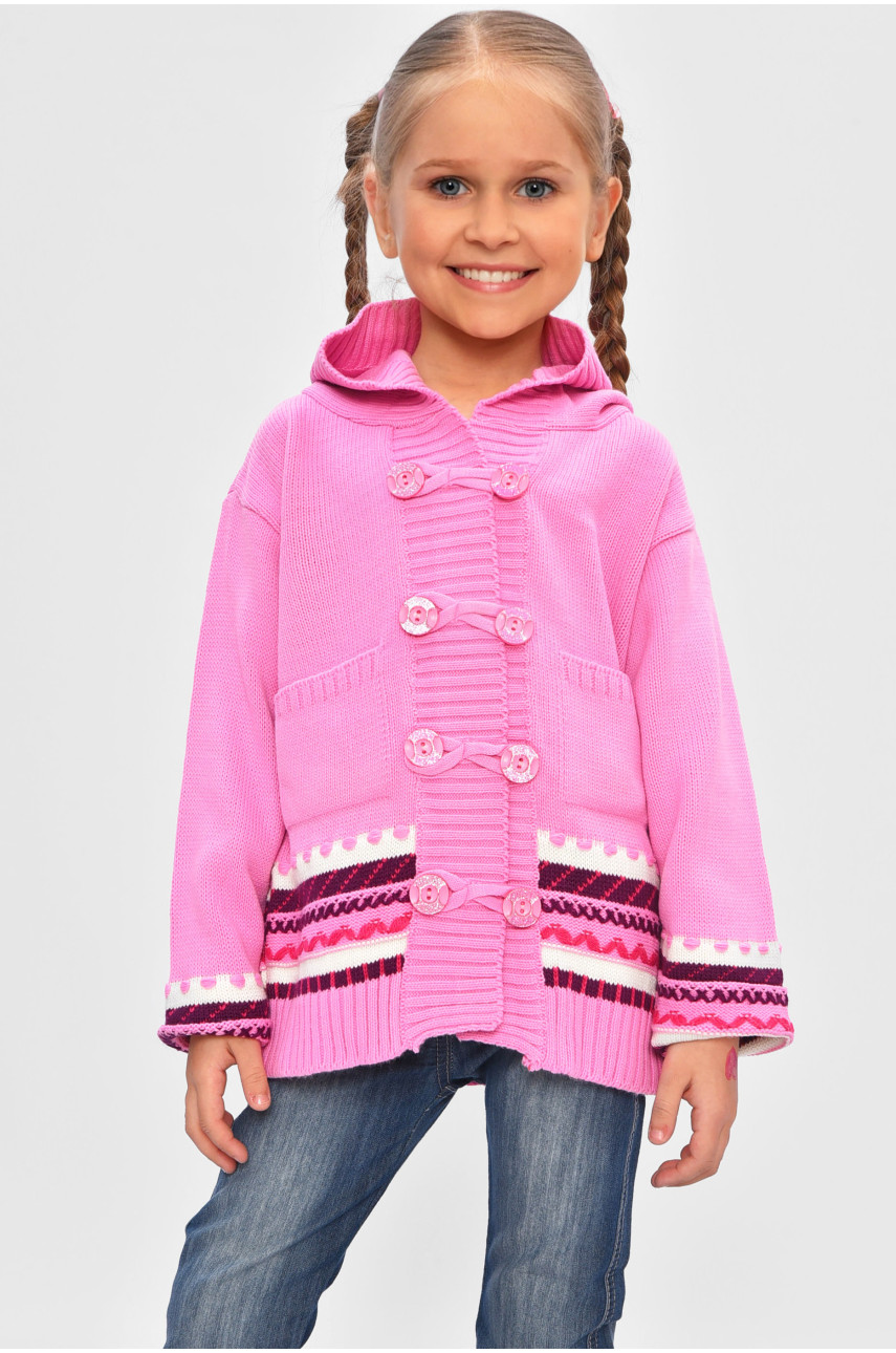 Кофта дитяча для дівчинки рожевого кольору на гудзиках асорті 201667