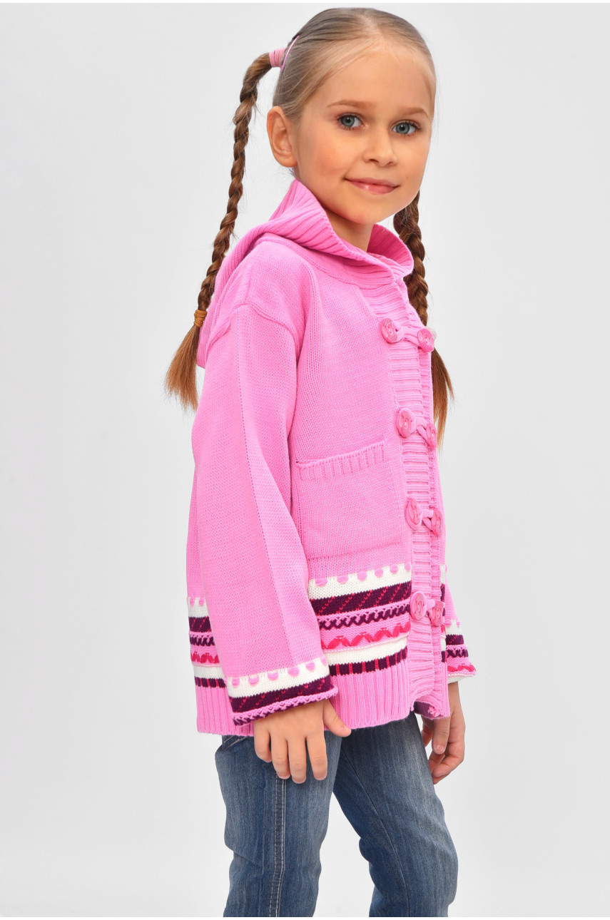 Кофта дитяча для дівчинки рожевого кольору на гудзиках асорті 201667