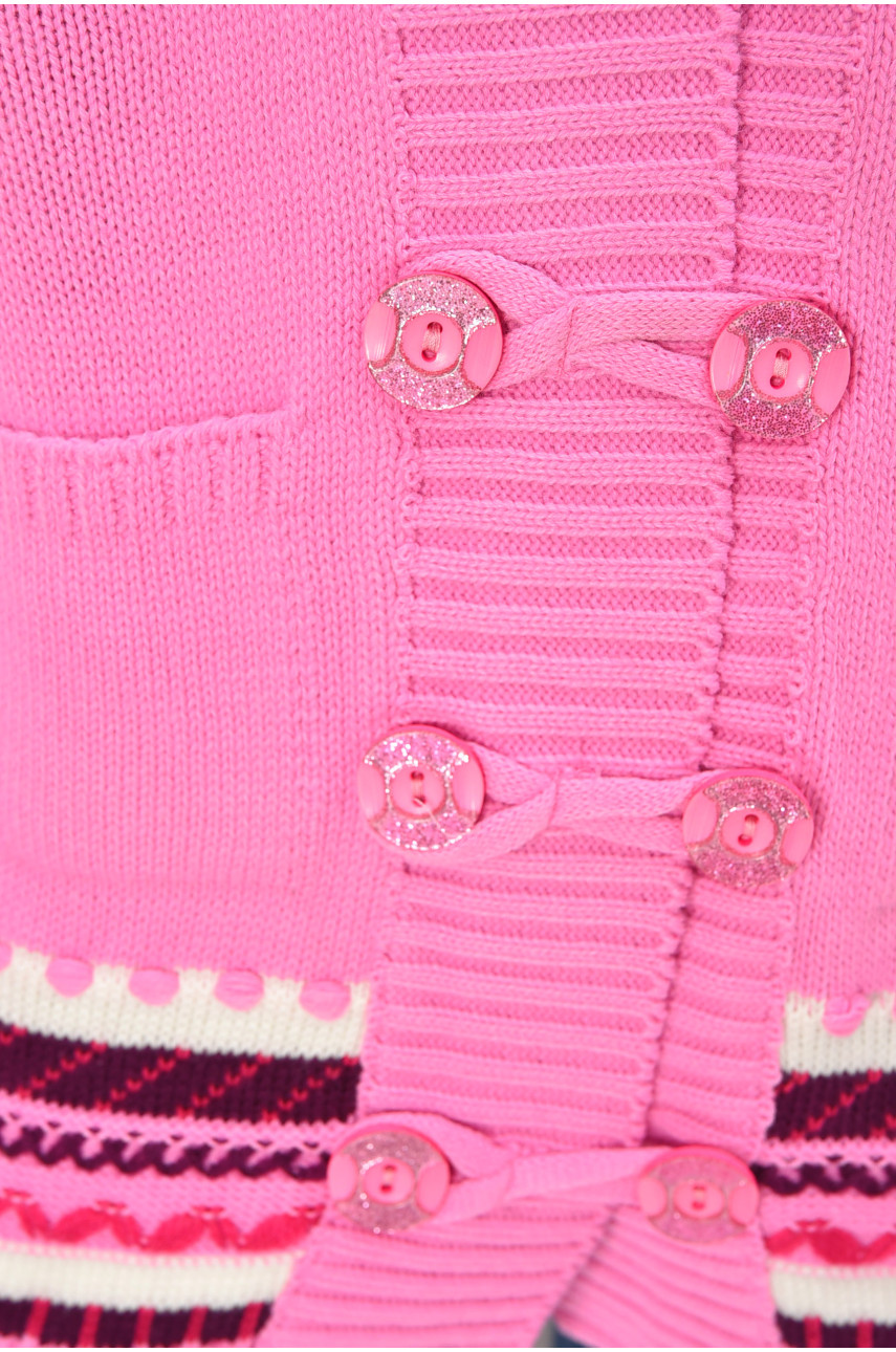 Кофта дитяча для дівчинки рожевого кольору на гудзиках асорті 201667