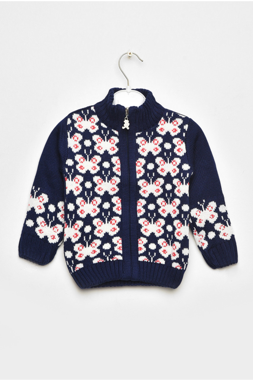 Кофта детская для девочки синего цвета с принтом асорті 201702 Кофта детская для девочки синего цвета с принтом асорті 201702