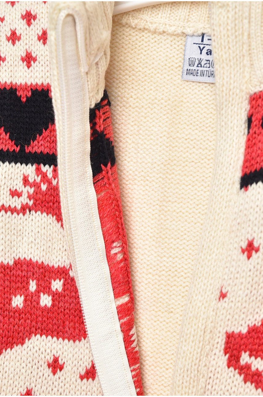 Кофта дитяча для дівчинки молочного кольору з принтом асорті 201703