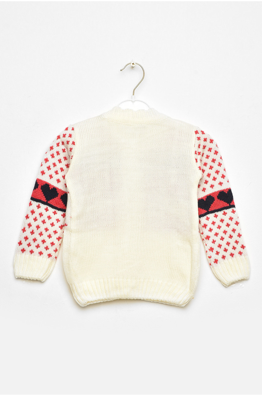 Кофта дитяча для дівчинки молочного кольору з принтом асорті 201705