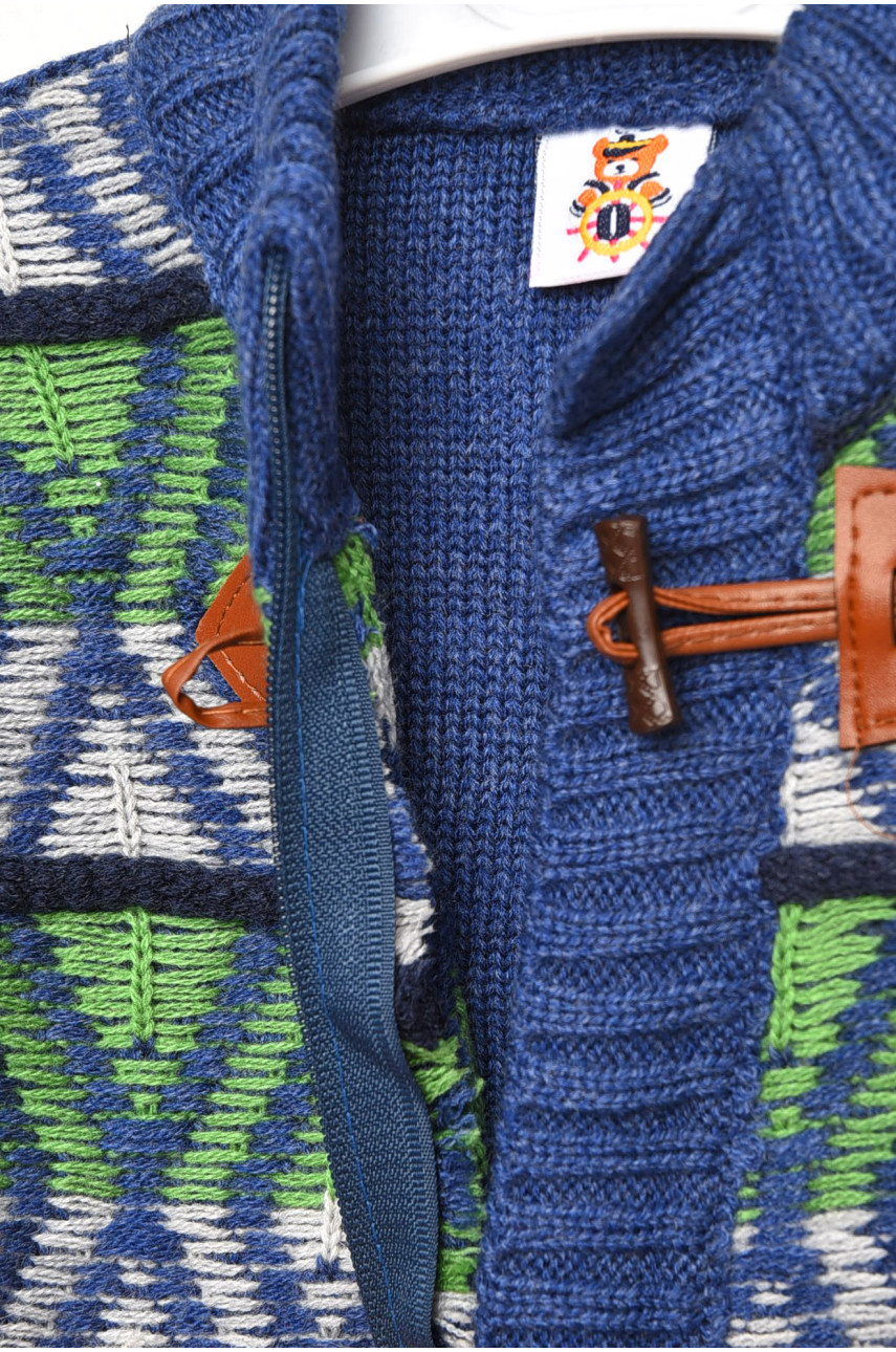 Кофта дитяча для хлопчика синього кольору з принтом 186 201707