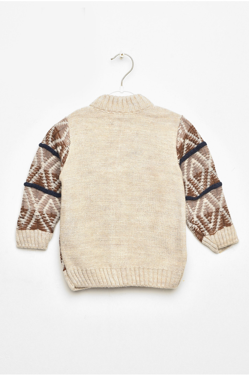Кофта дитяча для хлопчика бежевого кольору з принтом 186 201708