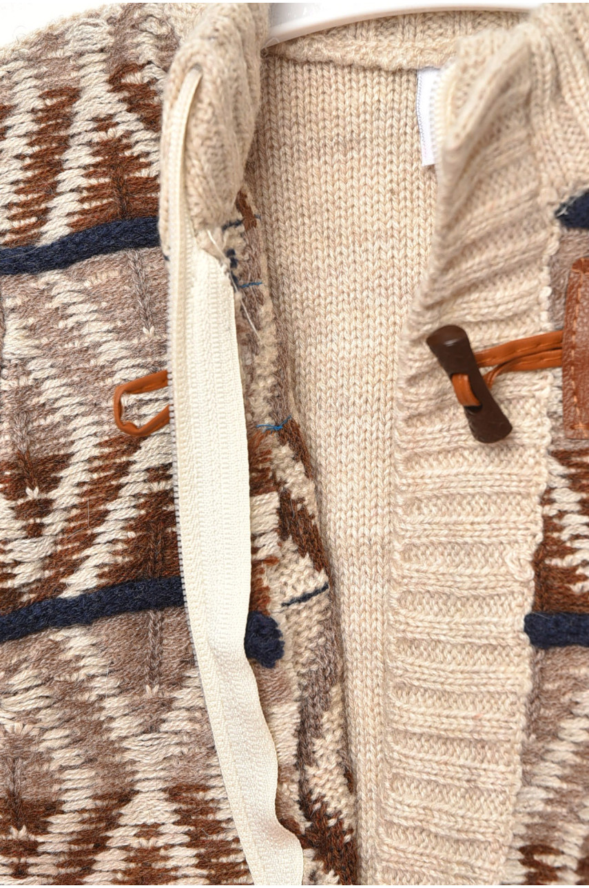 Кофта дитяча для хлопчика бежевого кольору з принтом 186 201708