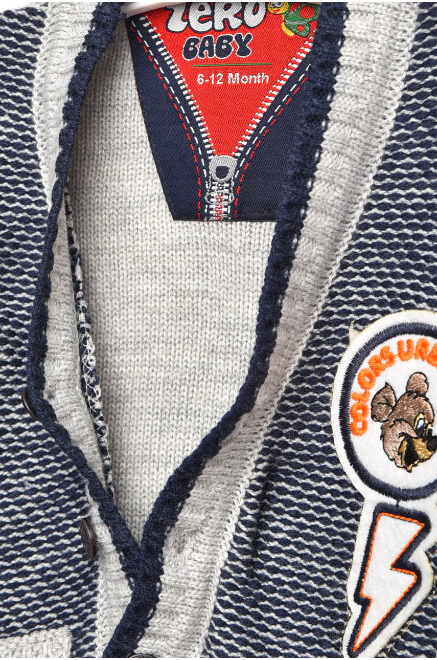 Кофта дитяча для хлопчика темно-синього кольору з принтом 185 201711