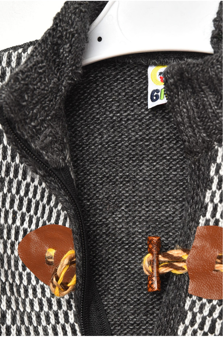 Кофта дитяча для хлопчика темно-сірого кольору з принтом 815 201726