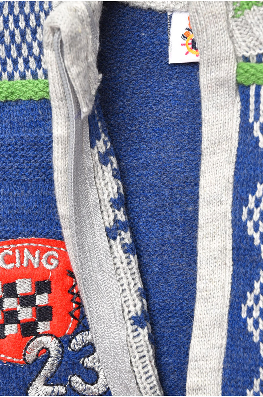 Кофта детская для мальчика голубого цвета с принтом 181 201744