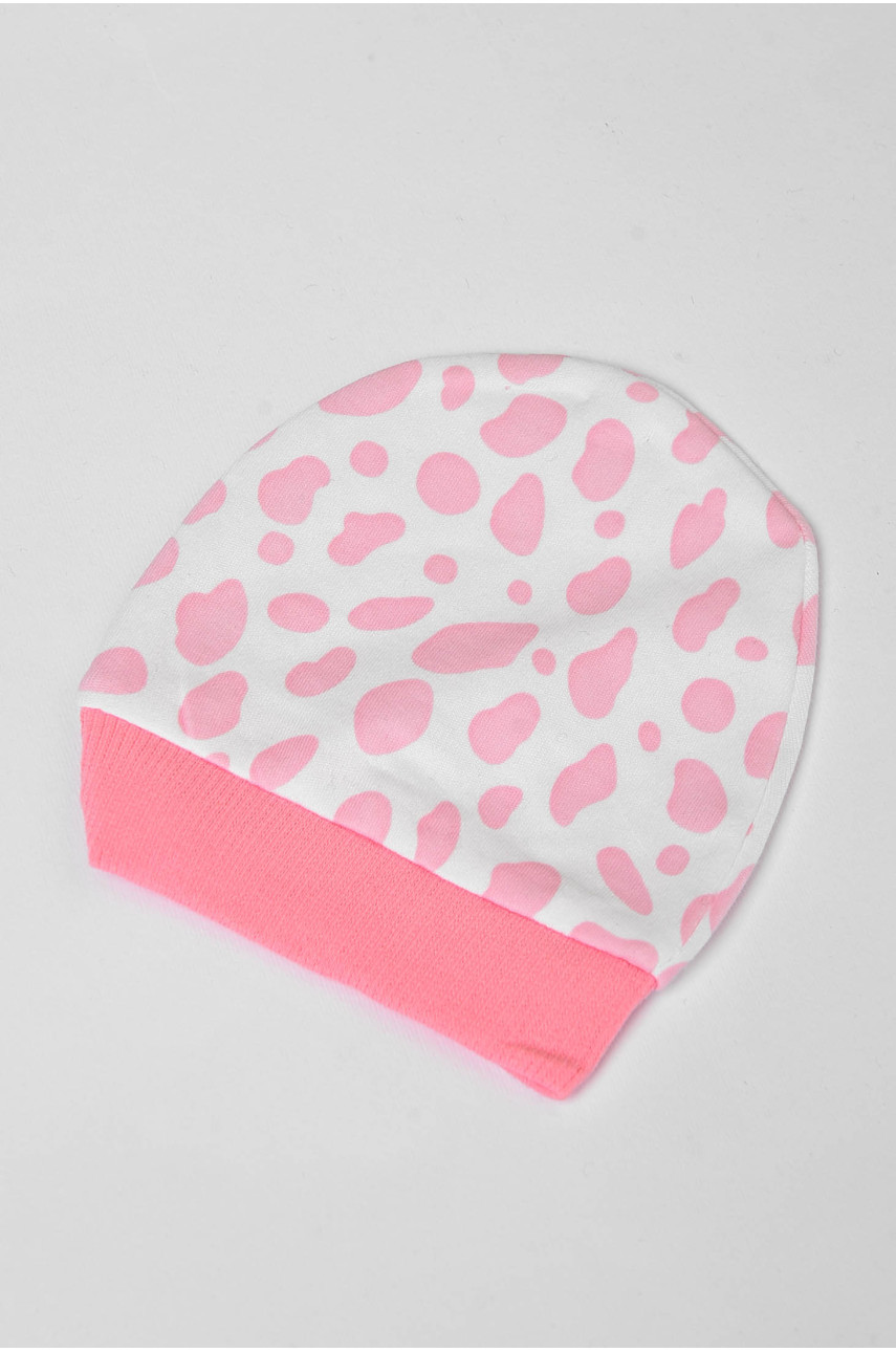 Чоловічок дитячий для дівчинки біло-рожевого кольору з шапочкою коровка 201751